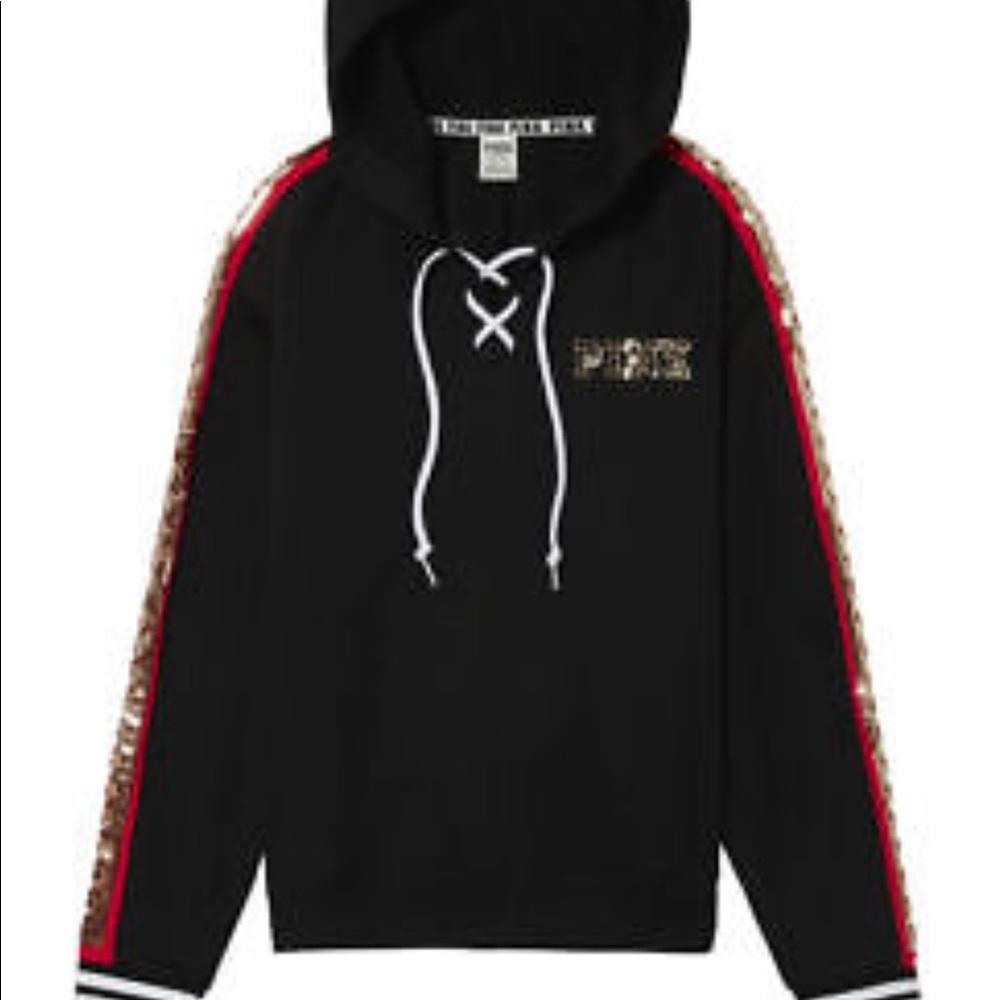 Vs pink bling rose hoodie